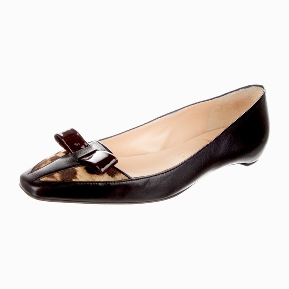 Christian Louboutin Shoes - Christian Louboutin ballet flats leather pony hair black leopard 36